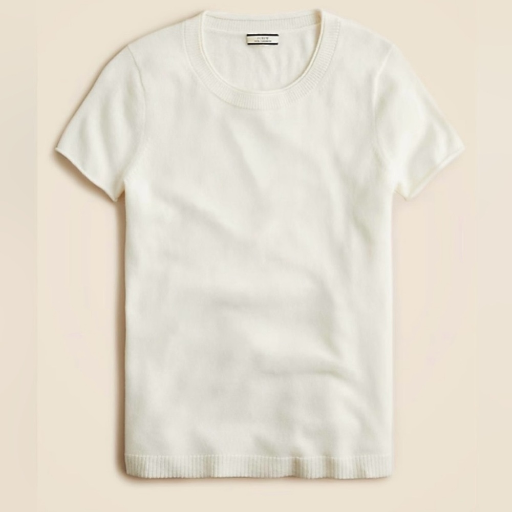 J.Crew NWOT Cashmere relaxed T-shirt in ivory - Picture 4 of 8